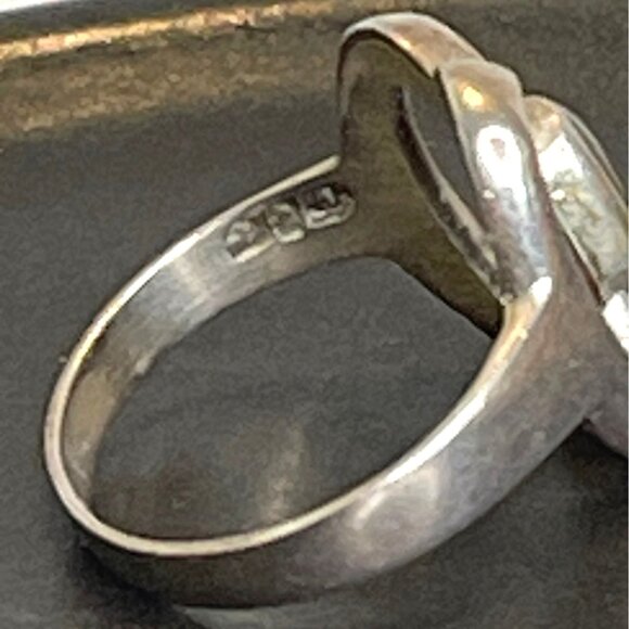 Mexico Abalone Sterling Silver Women's Signed Ring Shell Inlay Size 6.5 Vintage - Picture 6 of 11